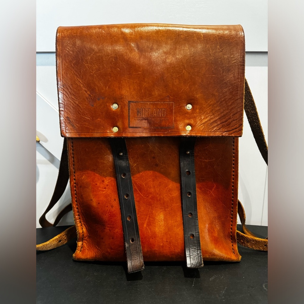 Mifland Brown Leather Backpack